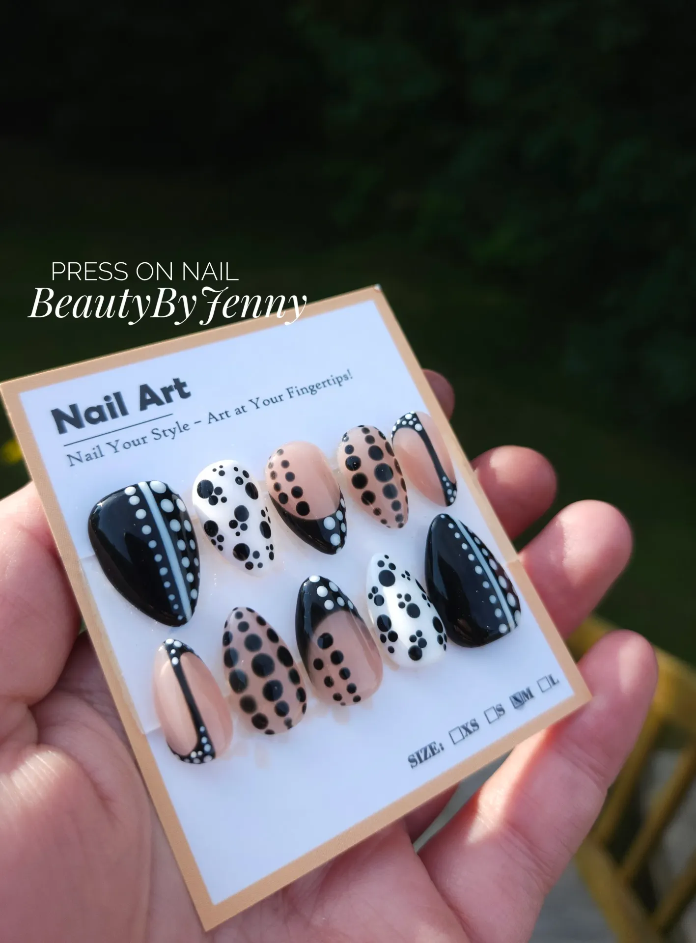 Press-on « Pois & Contrastes »