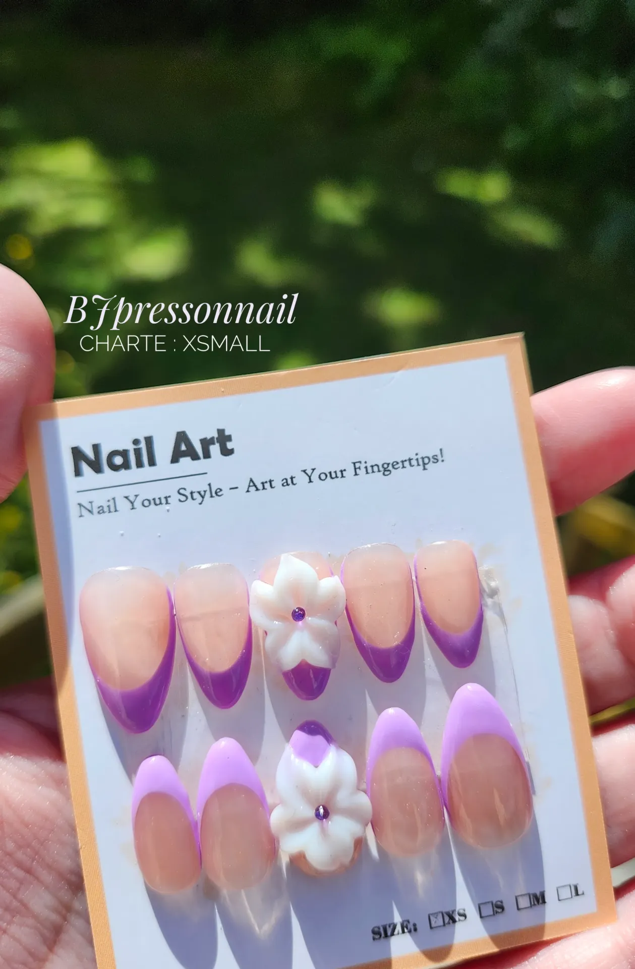Press-on « French lilas fleuri »